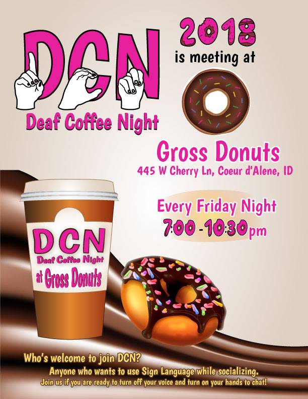 Couer d'Alene, Idaho - Weekly Deaf Coffee Night Fridays