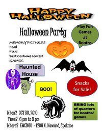 Deaf Center Halloween Party October 30th, 6:00 pm